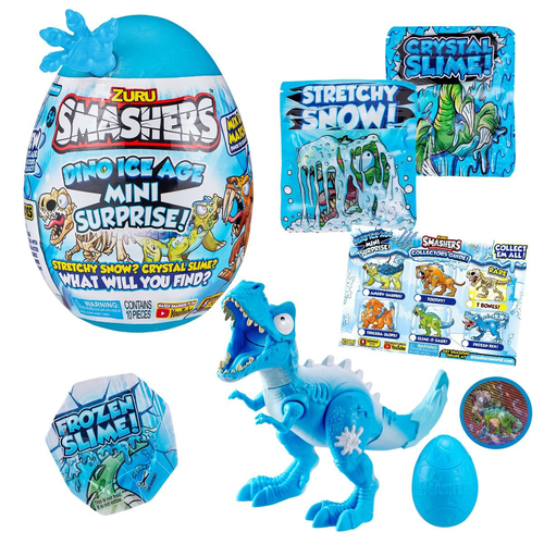 ביצת הפתעות ענקית SMASHERS דינו עידן הקרח עם בובה ומעל 25 הפתעות - כחול 2