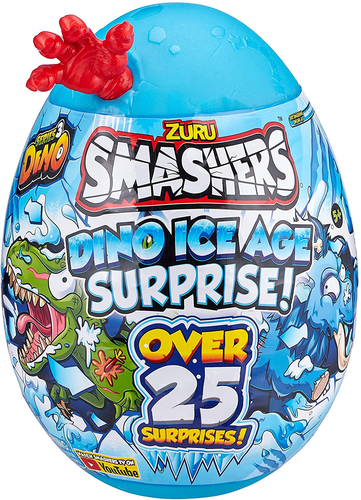 ביצת הפתעות דינו ענקית SMASHERS עידן הקרח עם בובה להרכבה ומעל 25 הפתעות - אדום 1