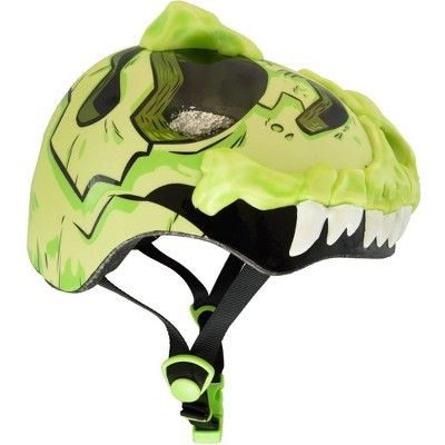 קסדת ילדים בעיצוב 3D עם פתחי אוורור לגיל 5+ - T-REX ירוק/שחור 3