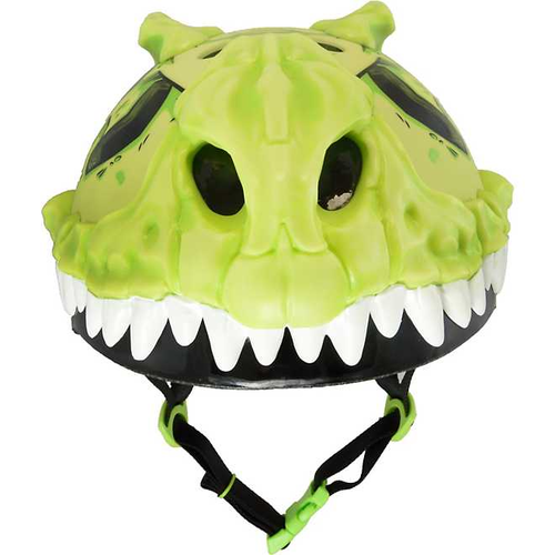 קסדת ילדים בעיצוב 3D עם פתחי אוורור לגיל 5+ - T-REX ירוק/שחור 4
