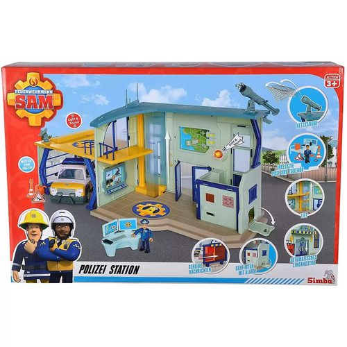 תחנת משטרה אלקטרונית עם אורות, צלילים ותותח רשת, כולל דמות של סמי הכבאי ואביזרים  8