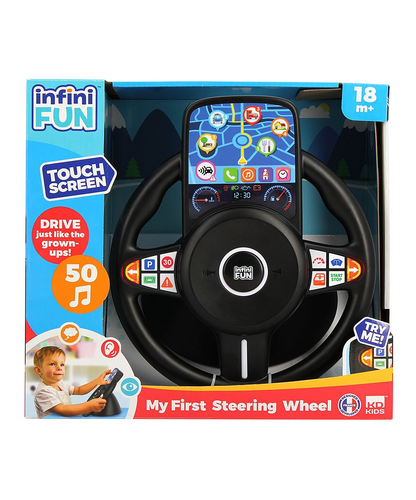 הגה צעצוע מוזיקלי עם צפצפה, מקשים תלת מימד וצג מדומה עם מקשי מגע לפעוטות מגילאי שנה וחצי  2