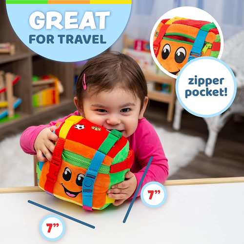 קוביית פעילות דידקטית בינגו עם תא אחסון ואבזמים ללימוד מוטוריקה, צבעים ומספרים 3