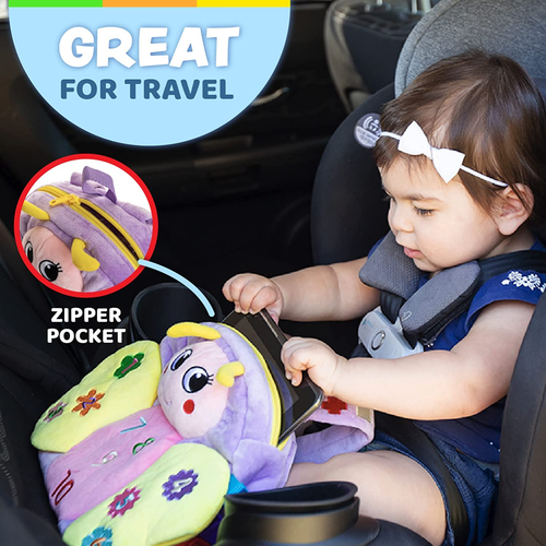 תיק פרפר דידקטי עם אבזמים ללימוד מוטוריקה, צבעים ומספרים 6