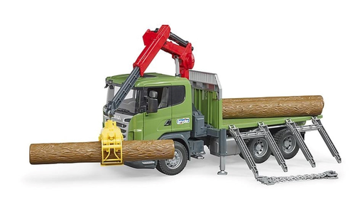 משאית להובלת בולי עץ Scania ירוקה עם מנוף + אביזרים 4