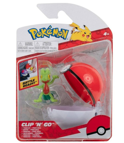 דמות פעולה של פוקימון עם כדור בליסטר - TREECKO + POKE BALL 2
