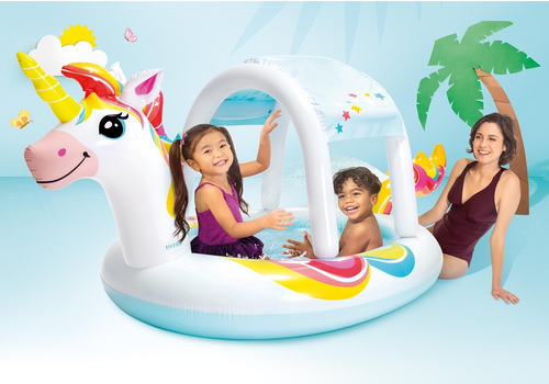 בריכת חד קרן עם גגון נתיק ומזרקת מים דגם 58435 3