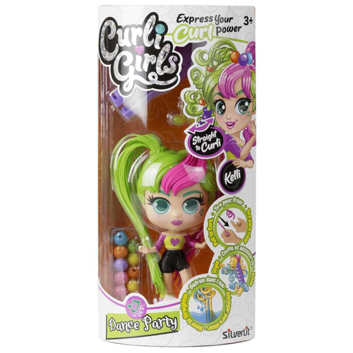 בובת מסיבת ריקודים מדליקה מסדרת Curli Girls עם שיער שכיף לעצב כולל אביזרים - קלי 5