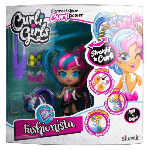 בובת סטייליסטית מסדרת Curli Girls ובובת חתול עם שיער שכיף לעצב כולל אביזרים - מילי ו-ווגיו 5