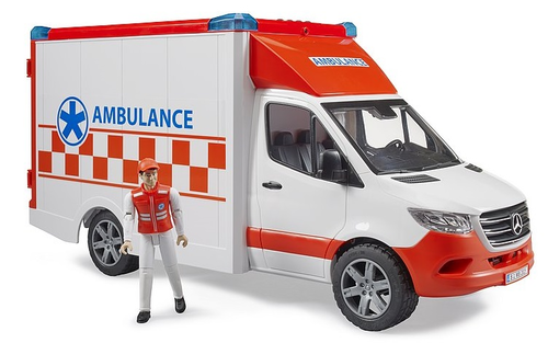 אמבולנס מרצדס MB ספרינטר עם אורות וצלילים + דמות פרמדיק ואלונקה 2