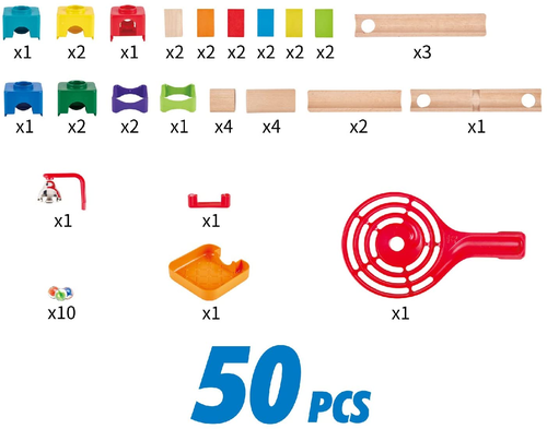 משחק גולות במדרון מעץ 50 חלקים - קיט מתחילים 4