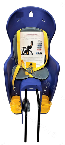 מושב אופניים אחורי לילדים עם ריפוד רך וחגורת בטיחות מתכווננת - חיבור לשלדה 1