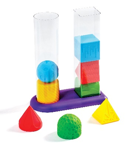 משחק Geostacker לערום ולמיין 8 צורות גאומטריות רכות ו 2 צינורות השחלה