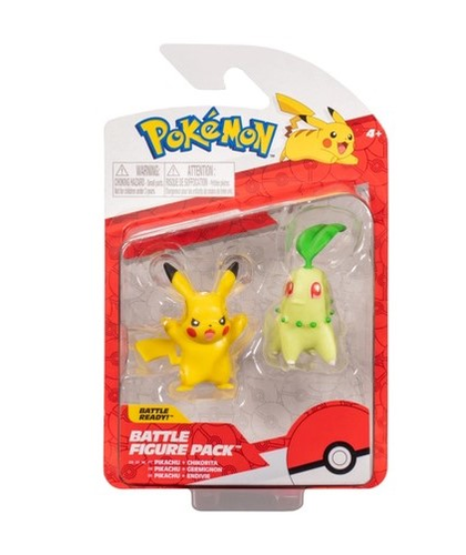 זוג דמויות פעולה של פוקימון - CHIKORITA+ PIKACHU 2