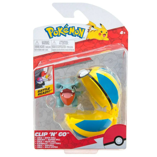דמות פעולה של פוקימון עם כדור בליסטר - GIBLE + QUICK BALL 2