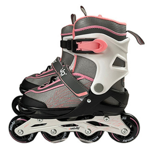 רולר MOJO מקצועי לילדים עם מיסבים מקצועיים ABEC 7 במידה 34-37 ובגוונים ורוד-אפור 1
