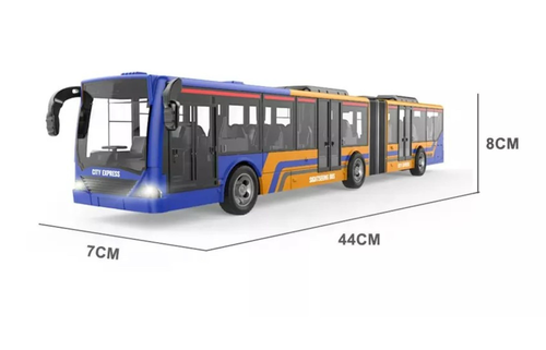 אוטובוס אקורדיון עירוני עם שלט רחוק, אורות קדמיים וטעינת USB - כתום כחול 3