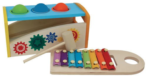 הך פטיש קסילופון 2 ב 1 מעץ 1
