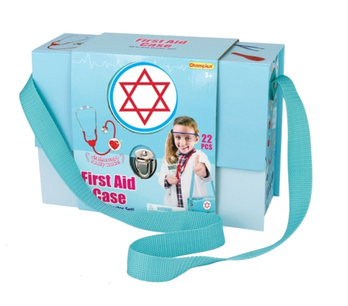 מזוודת / תיק רופא לילדים כוללת 22 אביזרים: סטטוסקופ, פינצטה, כפפות ועוד  2