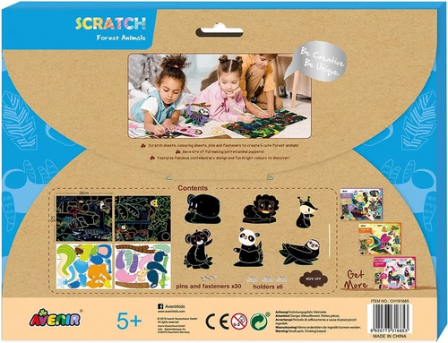 ערכת יצירה לילדים לגירוד דמויות זזות בעיצוב חיות יער 5