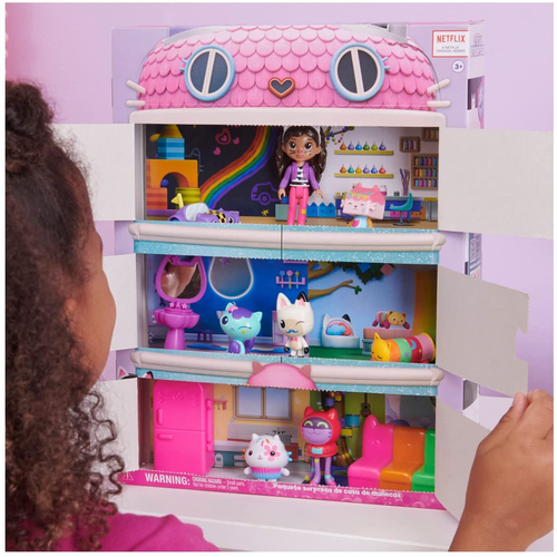 בית בובות הפתעה עם דמויות משחק ואביזרים 6