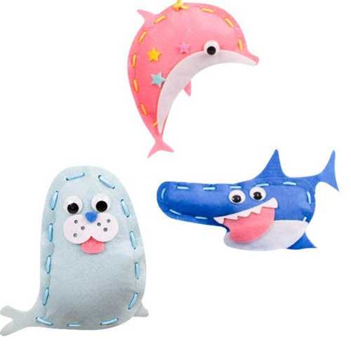 ערכת יצירה לילדים להכנת 3 דמויות של יצורי ים 3