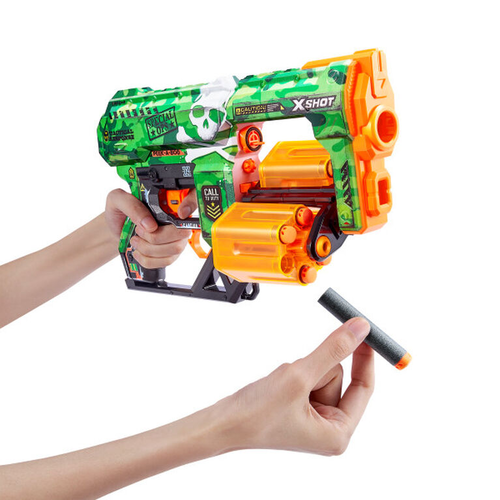 רובה ילדים אקס שוט SKINS כולל 12 חיצי ספוג למשחקי מלחמה עם חברים בחצר - SPECIAL OPS 2