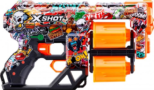 רובה ילדים אקס שוט SKINS כולל 12 חיצי ספוג למשחקי מלחמה עם חברים בחצר - SKETCH 1