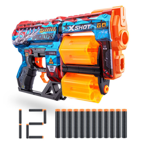 רובה ילדים אקס שוט SKINS כולל 12 חיצי ספוג למשחקי מלחמה עם חברים בחצר - WARZONE 2