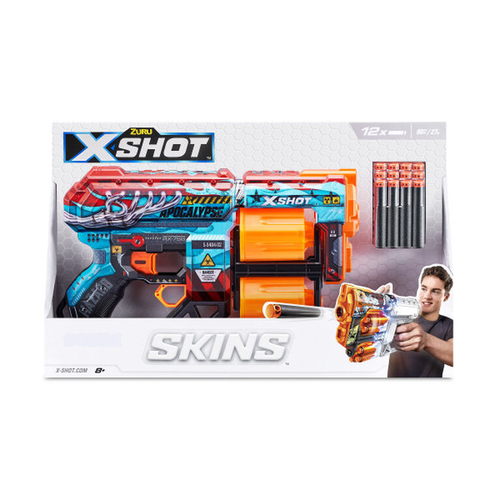 רובה ילדים אקס שוט SKINS כולל 12 חיצי ספוג למשחקי מלחמה עם חברים בחצר - WARZONE 4