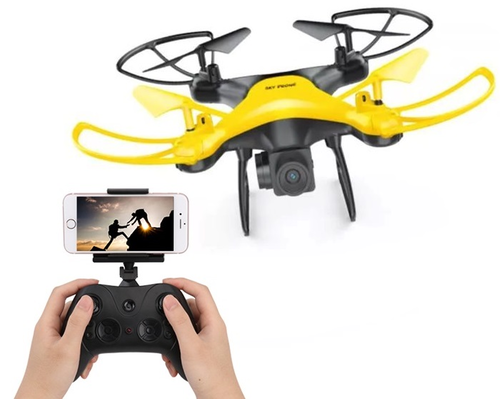 רחפן עם שלט רחוק 2.4GHZ, מצלמה בשידור ישיר לסמרטפון וזמן טיסה ארוך ACTIVE DRONE - שחור/צהוב 1
