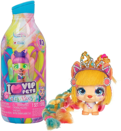I Love VIP Pets ימבה צבע - בובה בהפתעה עם קיט צביעת שיער צבעוני ומדליק 1