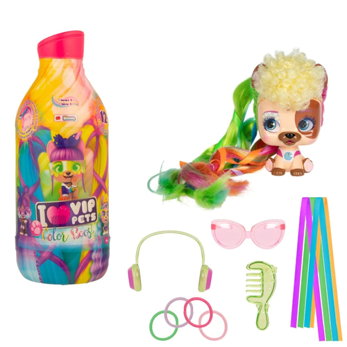 I Love VIP Pets ימבה צבע - בובה בהפתעה עם קיט צביעת שיער צבעוני ומדליק 2