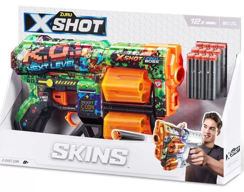 רובה ילדים אקס שוט SKINS כולל 12 חיצי ספוג למשחקי מלחמה עם חברים בחצר - K.O. 4