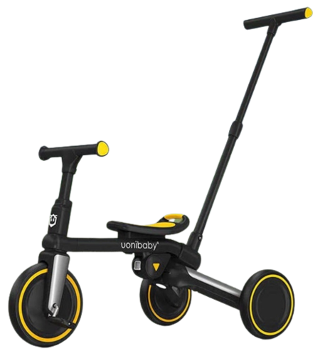 תלת אופן 4 ב 1 מתקפל הופך לאופני איזון Trike-Bike rolloGo - שחור/צהוב 1