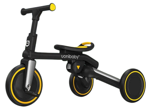 תלת אופן 4 ב 1 מתקפל הופך לאופני איזון Trike-Bike rolloGo - שחור/צהוב 3