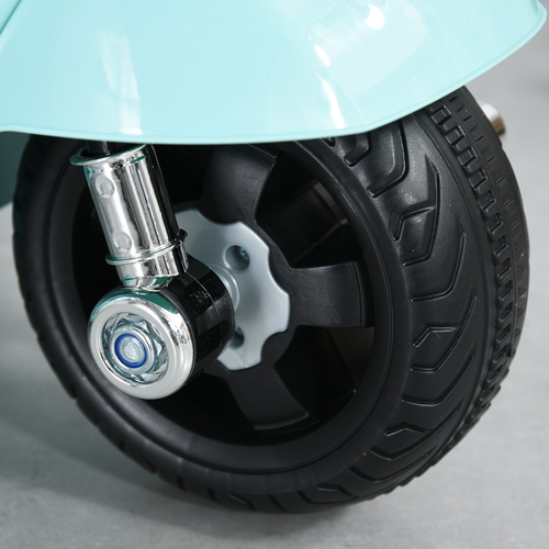 בימבה אופנוע ממונעת 6V וספה VESPA עם גלגלי עזר, מונע התהפכות, אורות ואפקטים קוליים בעברית - לבן 9