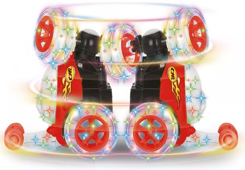 מכונית פעלולים נטענת FLIP CAR עם שלט ואורות דיסקו  2