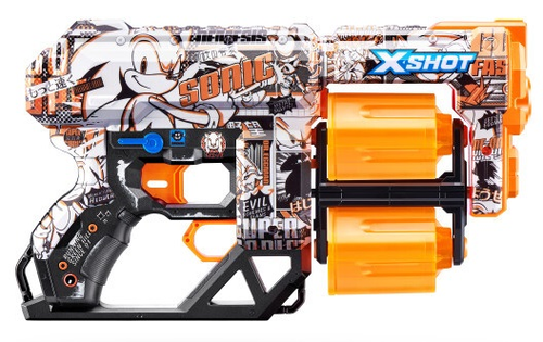 רובה ילדים אקס שוט SKINS כולל 12 חיצי ספוג למשחקי מלחמה עם חברים בחצר - SONIC RETRO 1