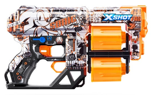 רובה ילדים אקס שוט SKINS כולל 12 חיצי ספוג למשחקי מלחמה עם חברים בחצר - SONIC RETRO