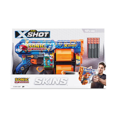 רובה ילדים אקס שוט SKINS כולל 12 חיצי ספוג למשחקי מלחמה עם חברים בחצר - SONIC HYPER SPIKE 4
