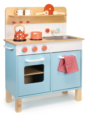 מטבח לילדים מעץ מלא Kid's Kitchen עם 8 אביזרים 1