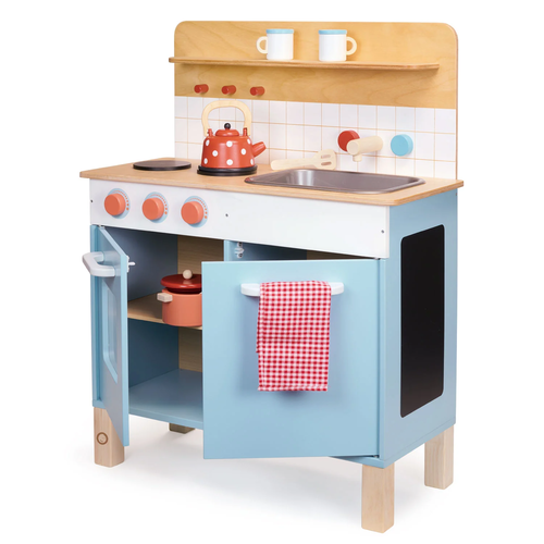 מטבח לילדים מעץ מלא Kid's Kitchen עם 8 אביזרים 3