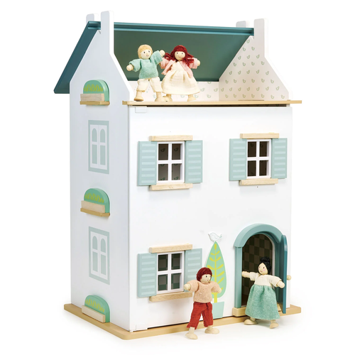 בית בובות נפתח מעץ לילדים Willow Dolls House עם 2 קומות ועליית גג 2