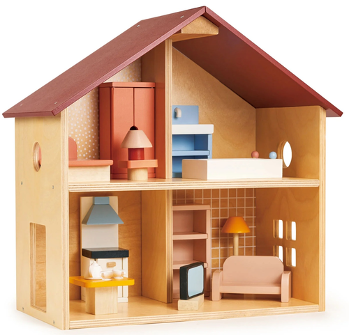בית בובות 4 חדרים דו קומתי מעץ פופטס Poppets Dolls Hous עם ריהוט 1