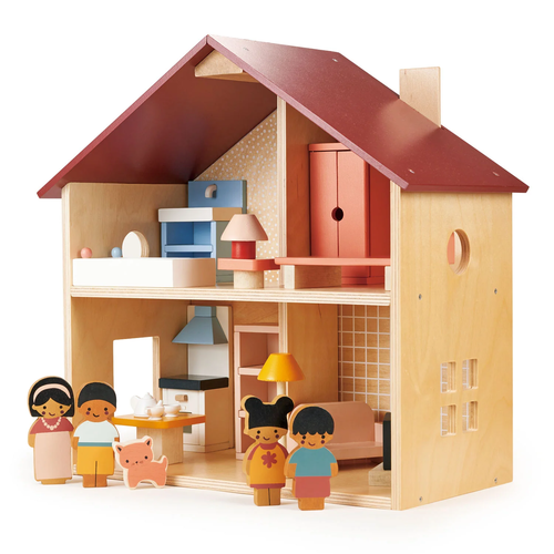 בית בובות 4 חדרים דו קומתי מעץ פופטס Poppets Dolls Hous עם ריהוט 4