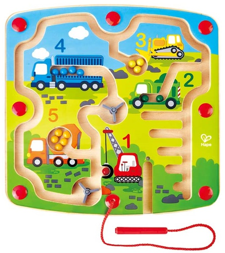 מבוך מגנטי עם כדורים צבעוניים - אתר בנייה ומספרים 1