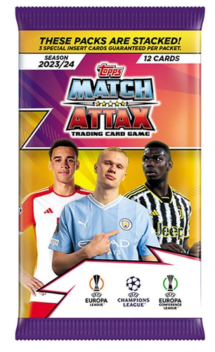 חבילת 12 קלפי כדורגל מאץ' אטאק Match Attax ליגת האלופות 2023/2024 1