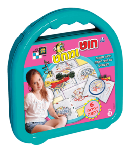 יצירה לילדים: חוט ומחט (6 יצירות ריקמה) במארז מזוודה