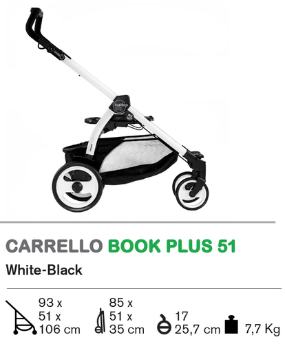שלדת עגלת בוק פלוס BOOK PLUS 51 - צבע לבן/שחור 3